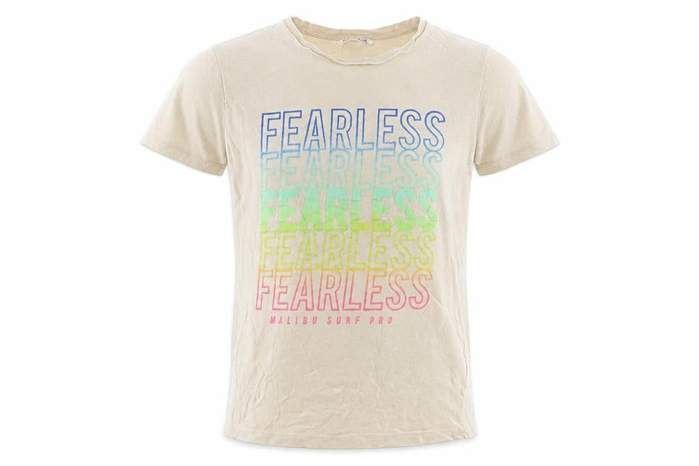 PEP&CO Boys Beige Cotton Pullover T-Shirt Size 10-11 Years Crew Neck Pullover - Fearless