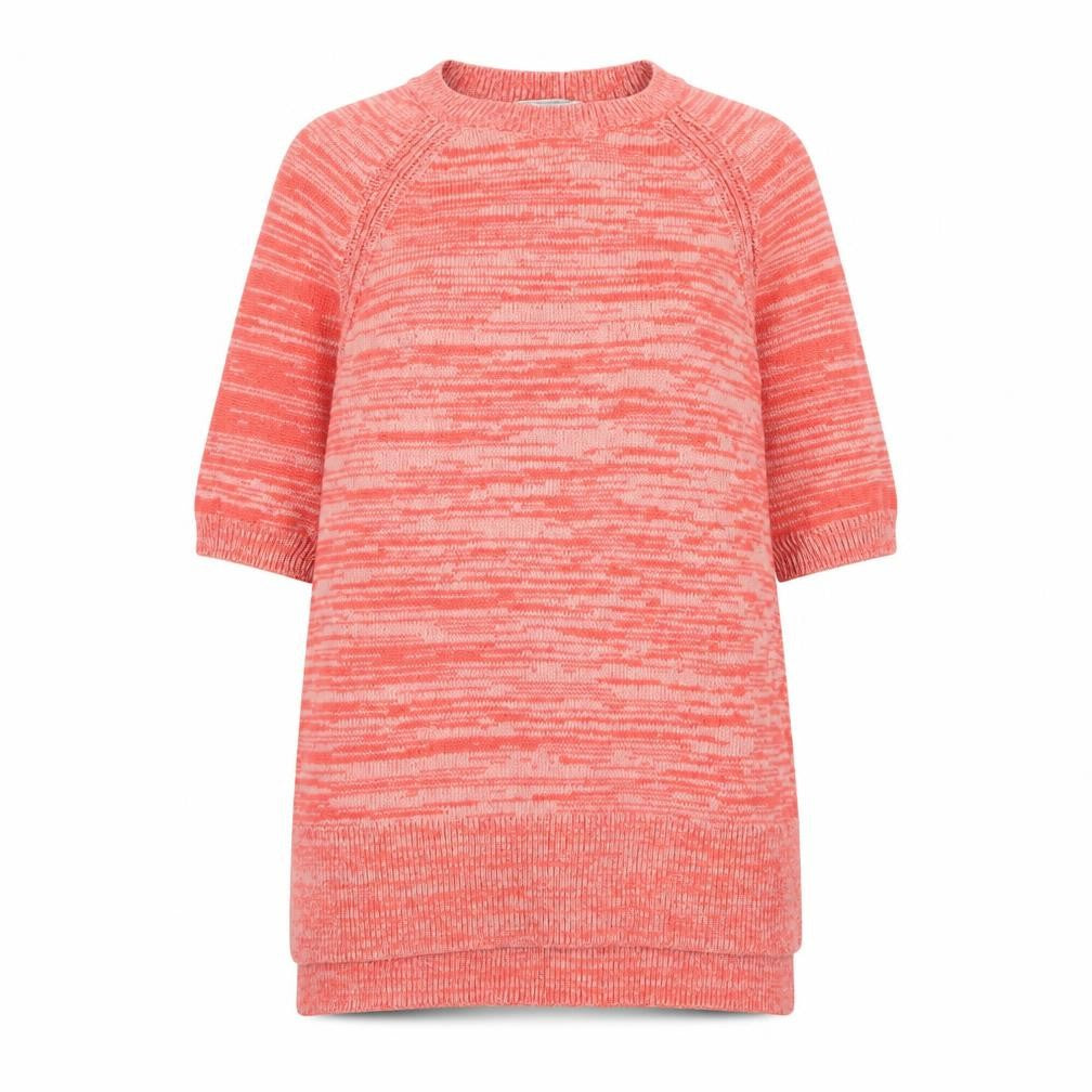 Front view of Gap women’s pink round neck nylon jumper, size S