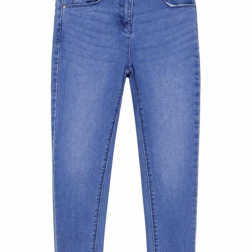 Matalan Girls Blue Cotton Skinny Jeans Size 9 Months Regular Button