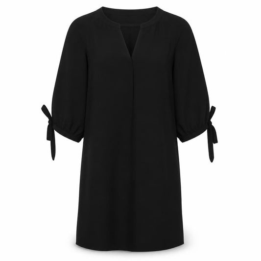 Front view of Primark women’s black polyester shift, size UK 12, v-neck pullover