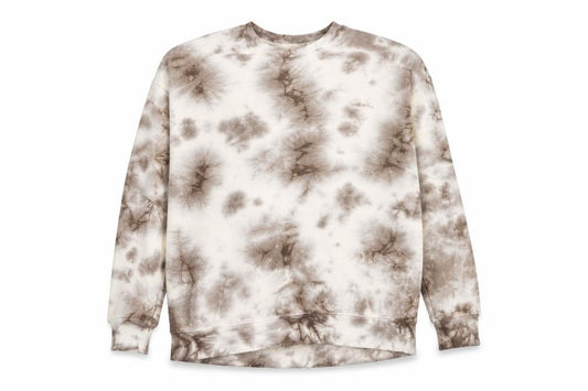 Front view of Primark women’s multicoloured geometric polyester pullover sweatshirt, size UK 10, pullover