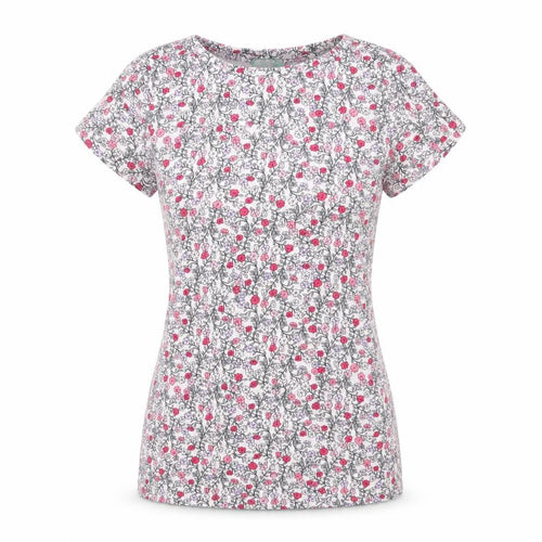 United Colors of Benetton Womens Multicoloured Floral Viscose Basic T-Shirt Size XS Round Neck