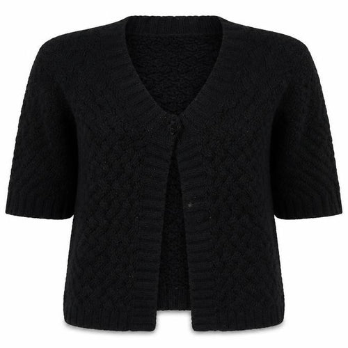 Savida Womens Black V-Neck Acrylic Cardigan Jumper Size 12