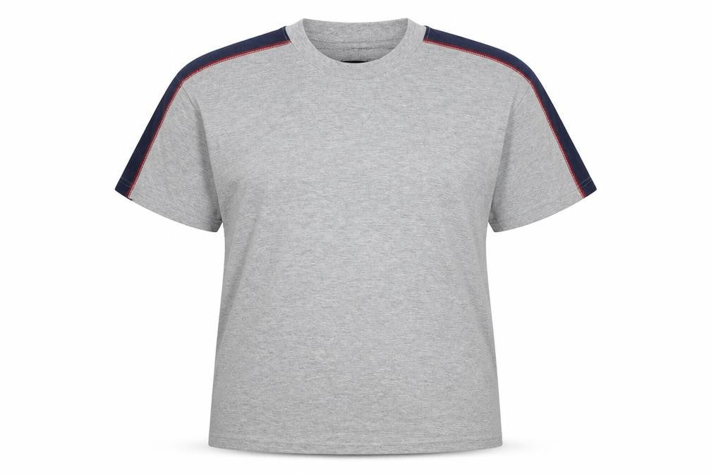 Originals Womens Grey Cotton Basic T-Shirt Size L Round Neck