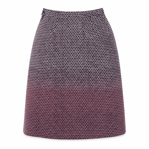 Preworn Womens Purple Geometric Polyester A-Line Skirt Size 32 in Zip