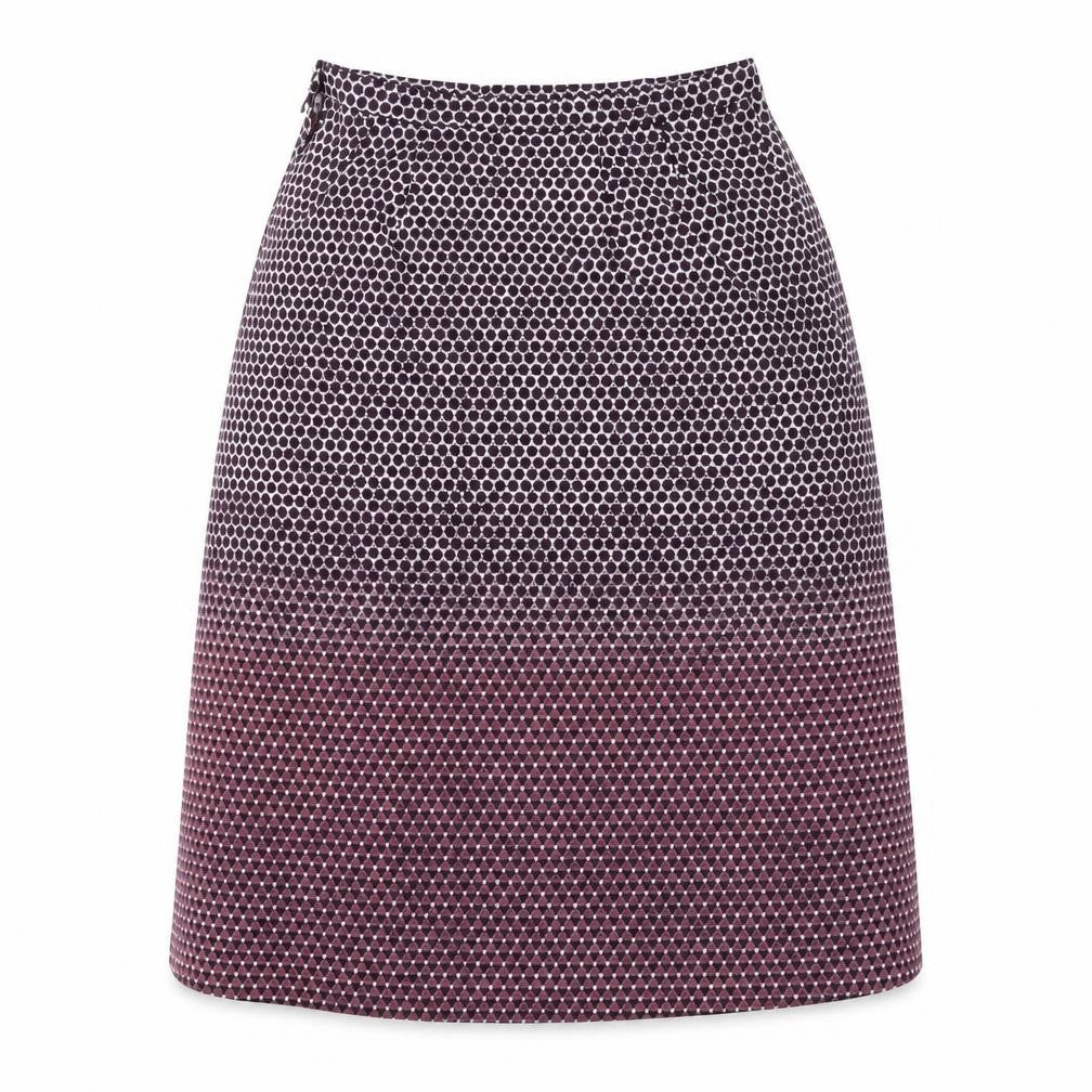 Preworn Womens Purple Geometric Polyester A-Line Skirt Size 32 in Zip