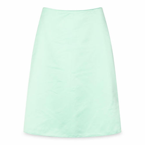 Preworn Womens Green Polyester A-Line Skirt Size 36 in Zip