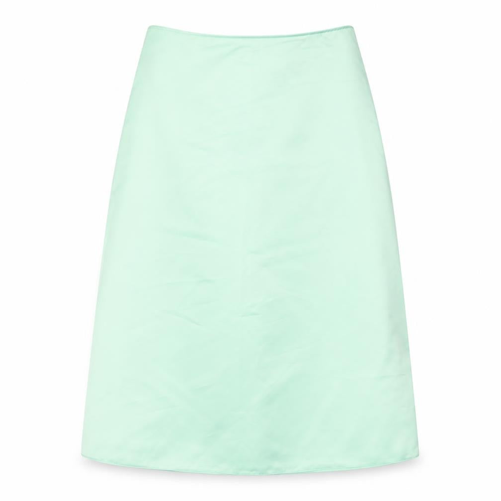 Preworn Womens Green Polyester A-Line Skirt Size 36 in Zip