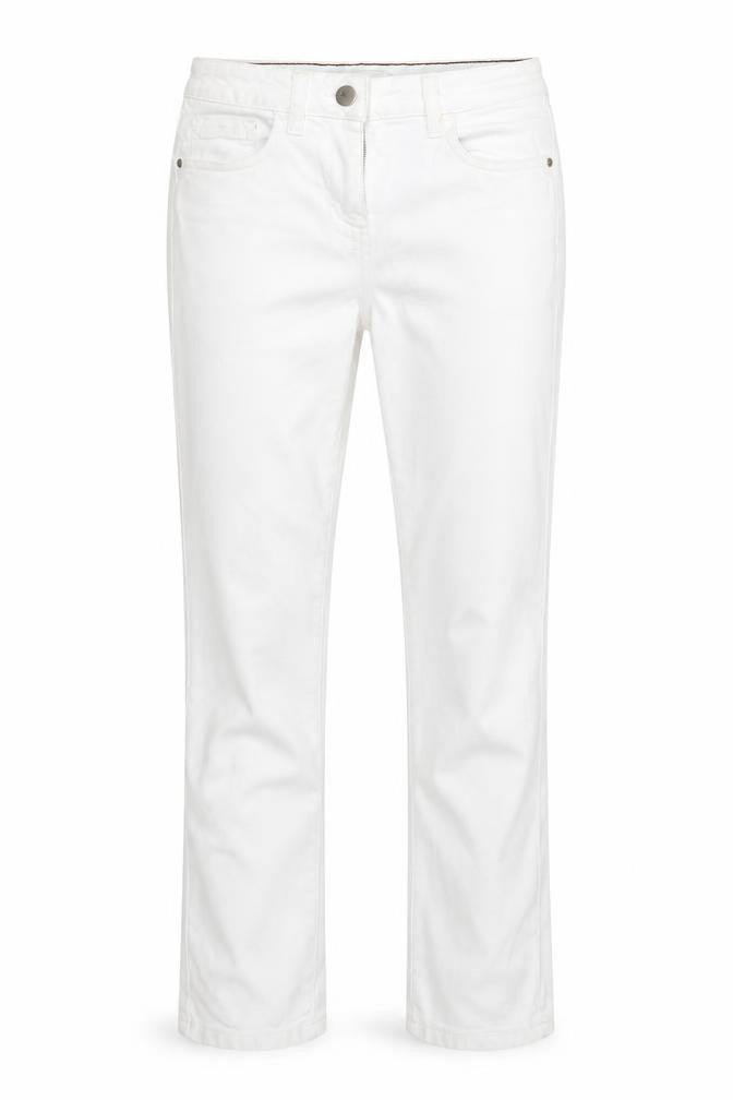NEXT Womens White Cotton Skinny Jeans Size 8 L25 in Regular Button