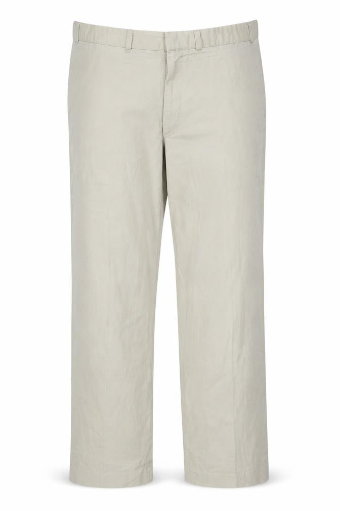 Marks and Spencer Womens Beige Cotton Chino Trousers Size 40 in L31 in Regular Hook & Loop
