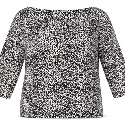 Marks and Spencer Womens Multicoloured Animal Print Viscose Basic T-Shirt Size 18 Square Neck - Leopard Print