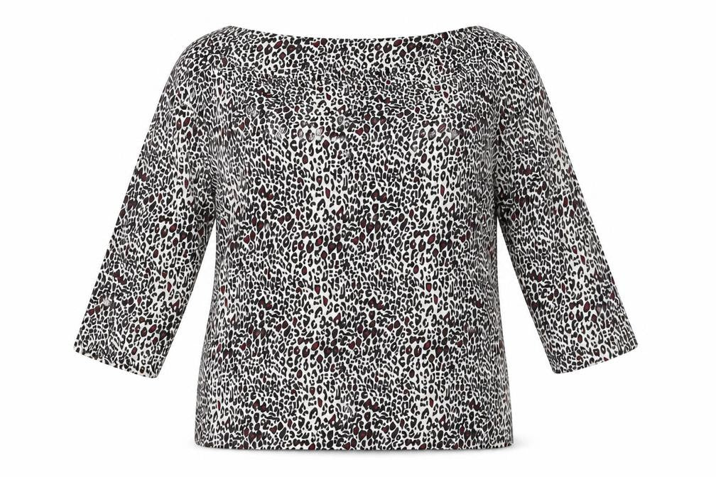 Marks and Spencer Womens Multicoloured Animal Print Viscose Basic T-Shirt Size 18 Square Neck - Leopard Print