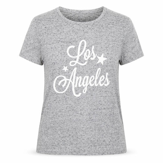 Front view of Atmosphere women’s grey polyester basic t-shirt, size UK 12, round neck - los angeles