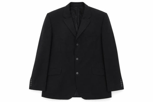 Front view of Urban Resistance men’s black polyester jacket suit jacket, size 44