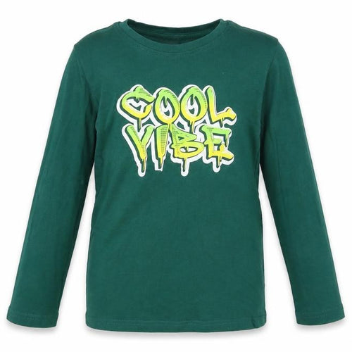 Dunnes Stores Girls Green Cotton Pullover T-Shirt Size 5-6 Years Crew Neck Pullover - Cool Vibe
