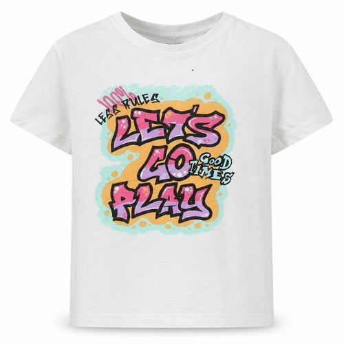 Primark Girls White Cotton Pullover T-Shirt Size 5-6 Years Crew Neck Pullover - Let's Go Play