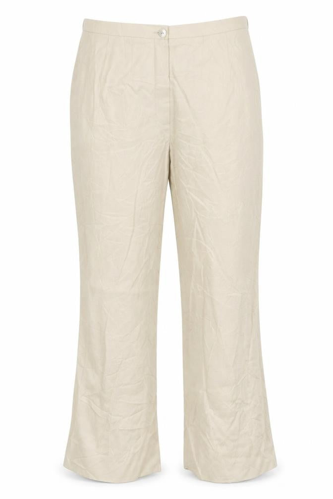 Country Casuals Womens Beige Cupro Trousers Size 12 L29 in Regular Button