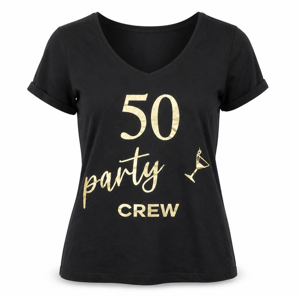 Dunnes Stores Womens Black Cotton Basic T-Shirt Size M Round Neck - 50 party crew