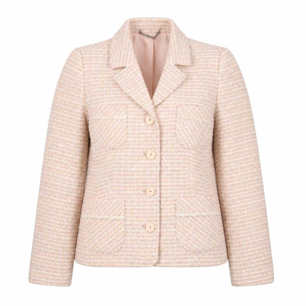 Front view of Next women’s multicoloured check 100% acrylic jacket blazer, size UK 10