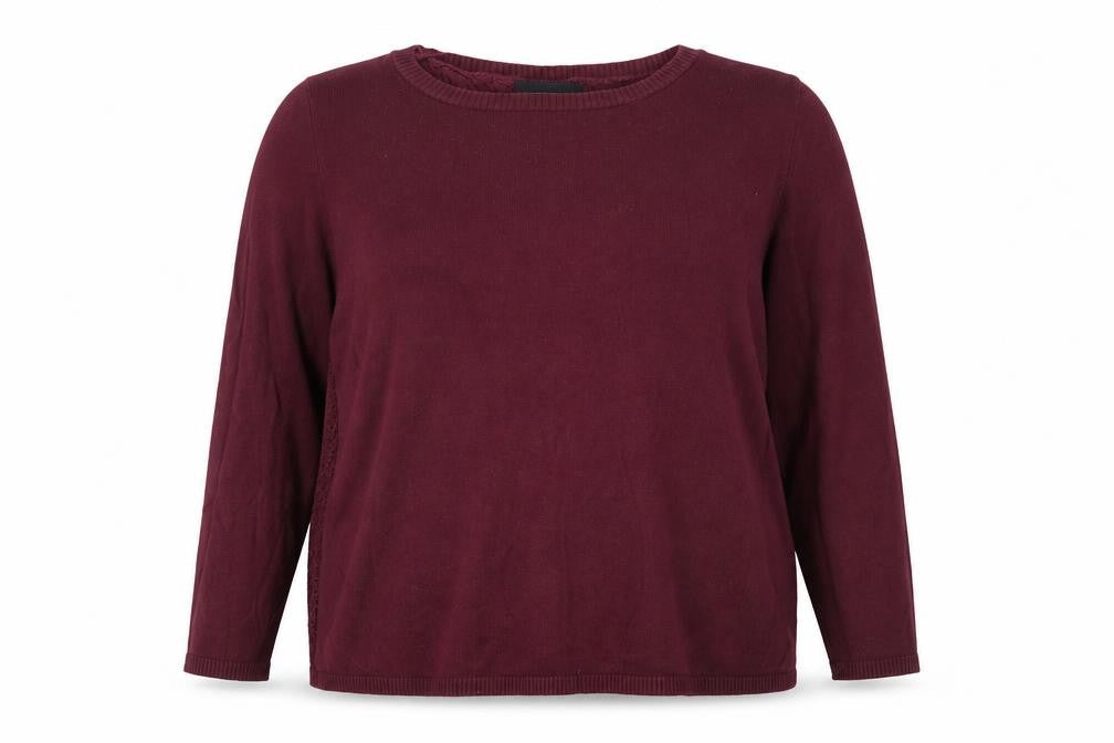 NEXT Womens Purple Round Neck Cotton Pullover Jumper Size 16 - Lace Open Back Detail