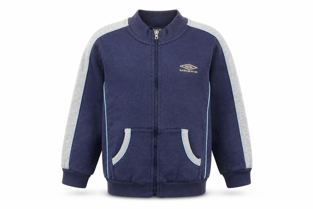 Umbro Boys Blue Cotton Full Zip Sweatshirt Size 5-6 Years Zip