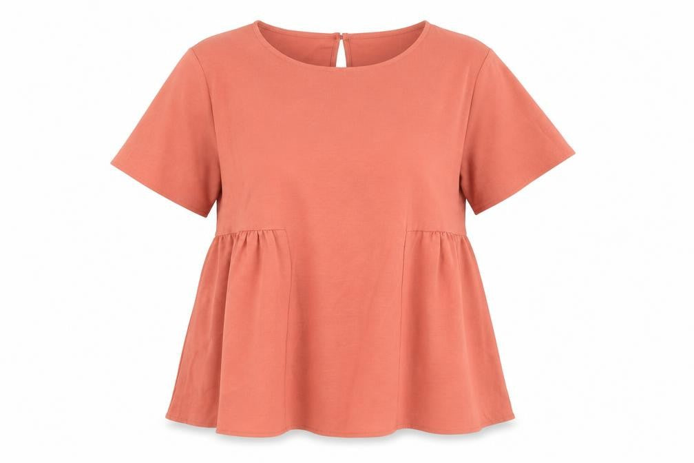 SHEIN Womens Orange Polyester Basic Blouse Size L Round Neck