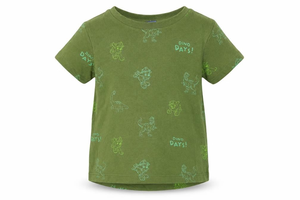 George Boys Green Geometric 100% Cotton Basic T-Shirt Size 12-18 Months Round Neck Pullover - Paw Patrol