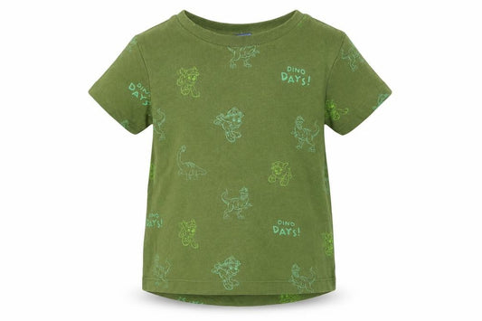 Front view of George boys’ green geometric 100% cotton basic t-shirt, size 12-18, months round neck pullover - paw patrol