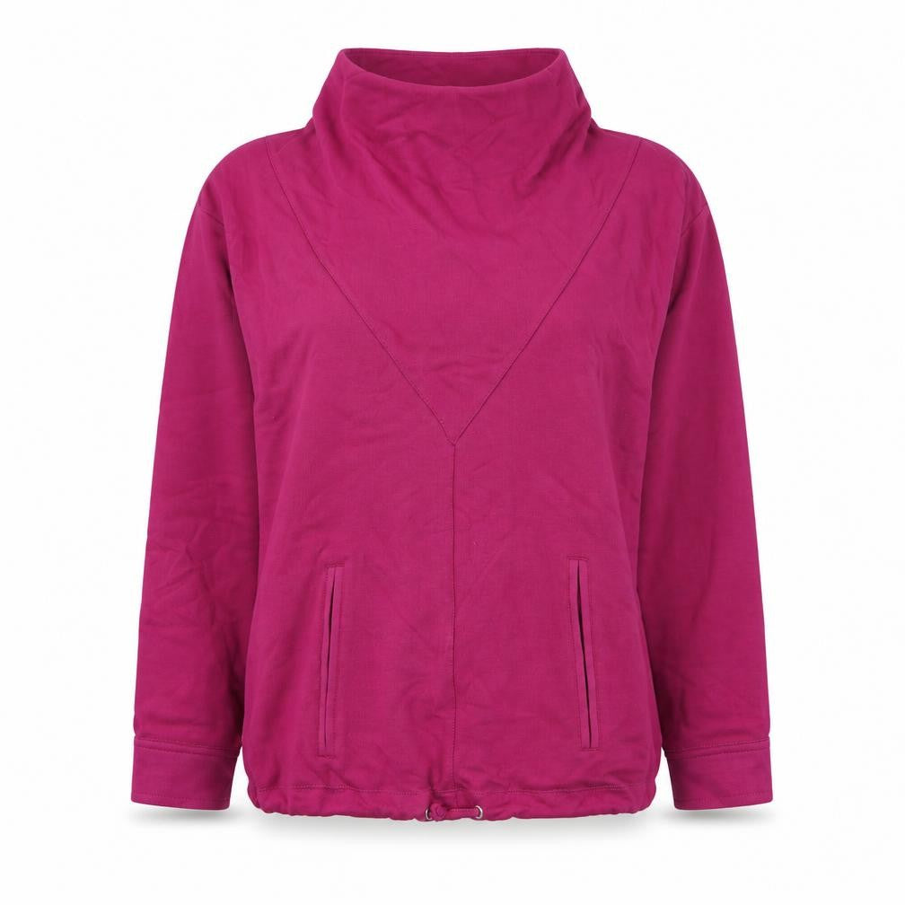 Front view of Gallery women’s pink viscose pullover sweatshirt, size S, pullover