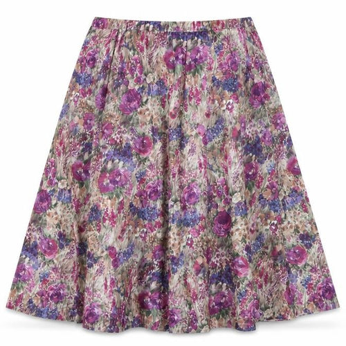 Preworn Womens Multicoloured Floral Polyester Flare Skirt Size 38 in