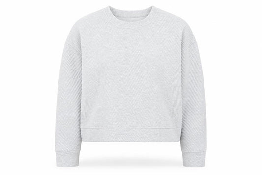 Front view of Primark women’s grey polyester pullover sweatshirt, size M, pullover