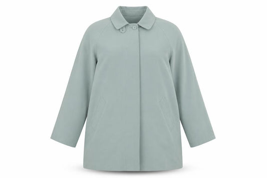Front view of Berkertex women’s green jacket coat, size UK 18, button