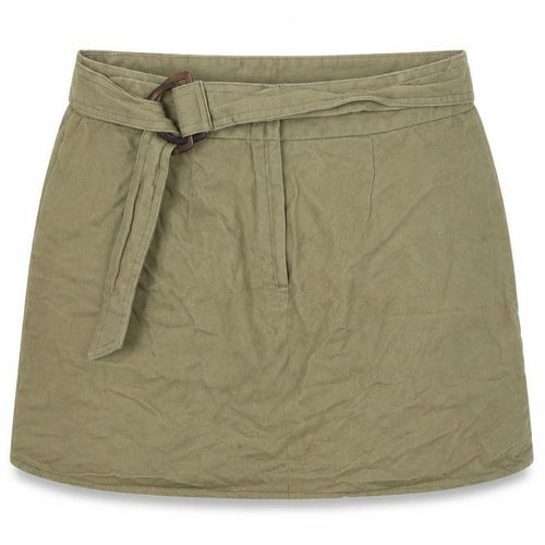 Primark Womens Green Cotton A-Line Skirt Size 8 Buckle