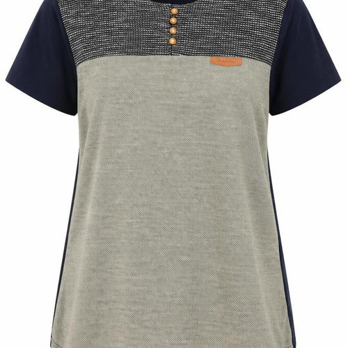 Fashion Show Womens Blue Cotton Basic T-Shirt Size 2XL Round Neck