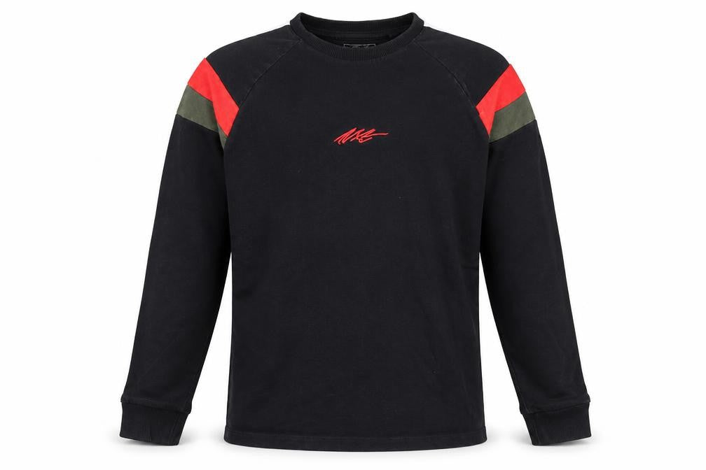 Front view of Next boys’ black cotton pullover sweatshirt, size 12, years