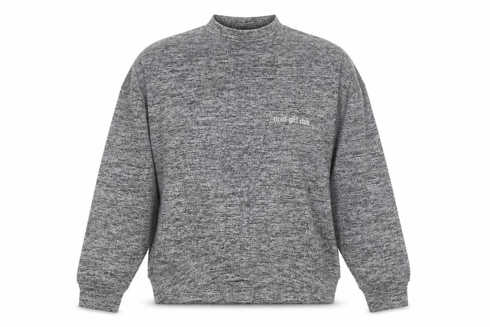 J Genevieve Womens Grey Polyester Pullover Sweatshirt Size L Pullover - Tired Girl Club, Batwing