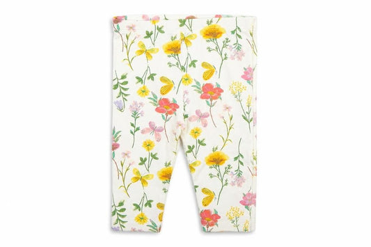 Front view of Tu girls’ multicoloured floral cotton jogger trousers, size 3-6, months pullover - 2 pack leggings