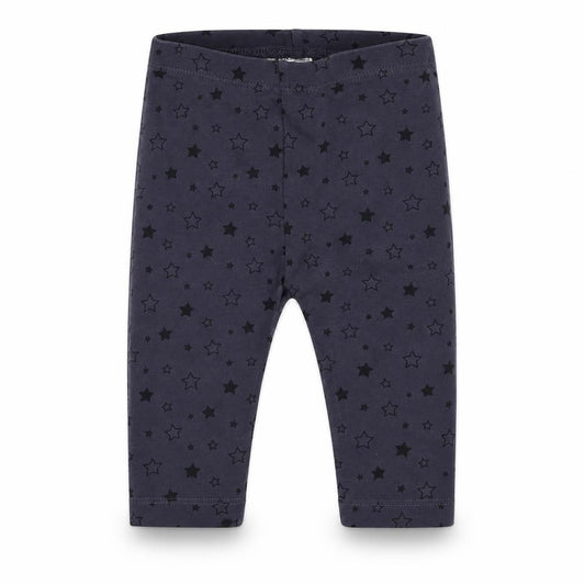 Front view of Dunnes girls’ black geometric cotton jogger trousers, size 3-6, months pullover - stars leggings