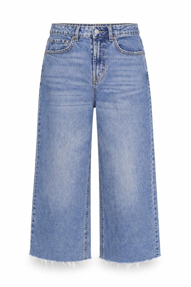 Denim & Co. Womens Blue Cotton Cropped Jeans Size 8 L23 in Regular Zip