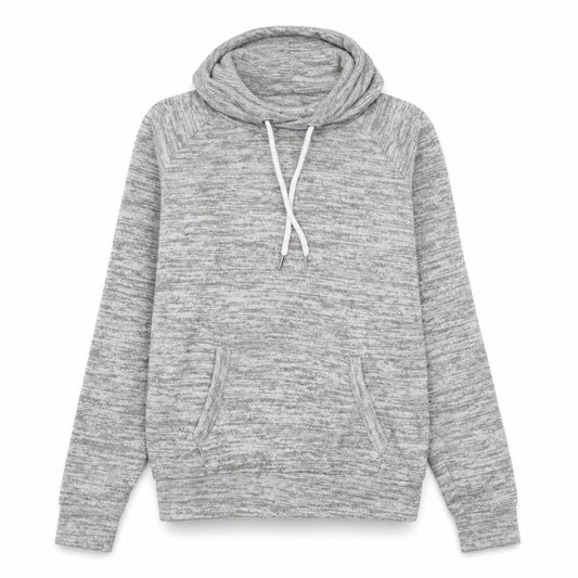 Front view of Primark women’s grey polyester pullover sweatshirt, size UK 4, pullover