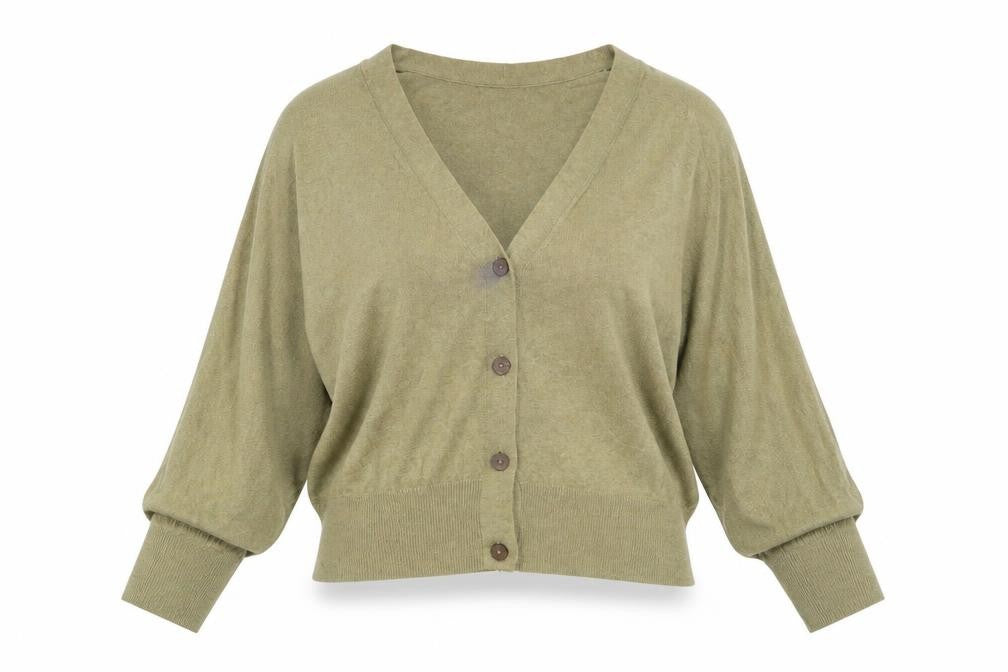 Per Una Womens Beige V-Neck Viscose Cardigan Jumper Size L