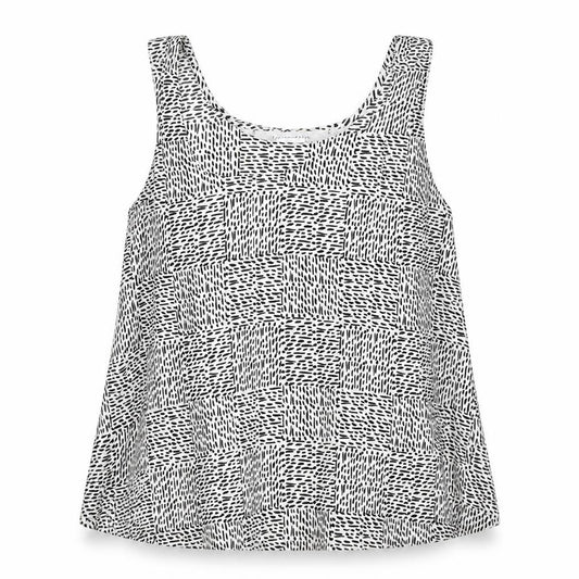 Front view of Atmosphere women’s white geometric polyester basic blouse, size UK 12, round neck