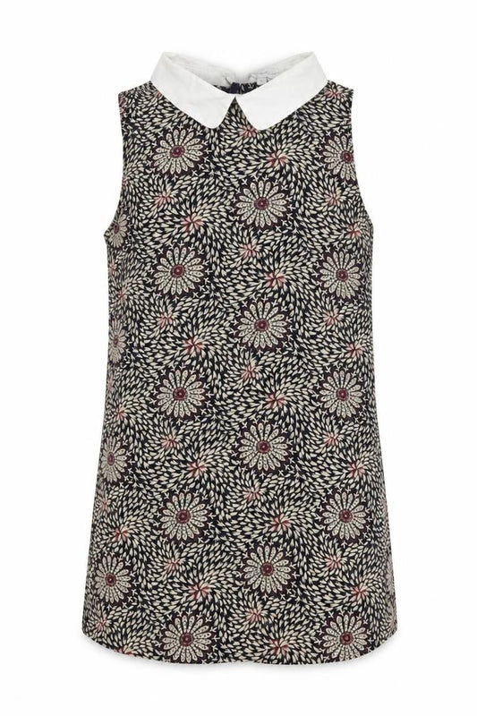 Front view of Glamorous women’s multicoloured floral viscose basic blouse, size UK 12, collared
