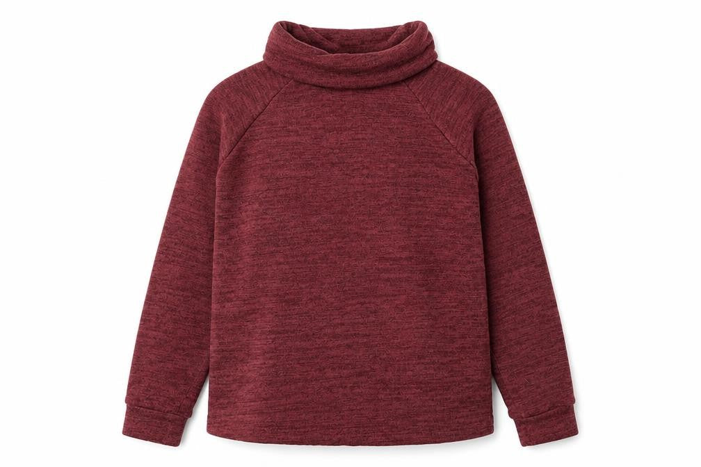 Front view of Next women’s red roll neck viscose jumper, size UK 10