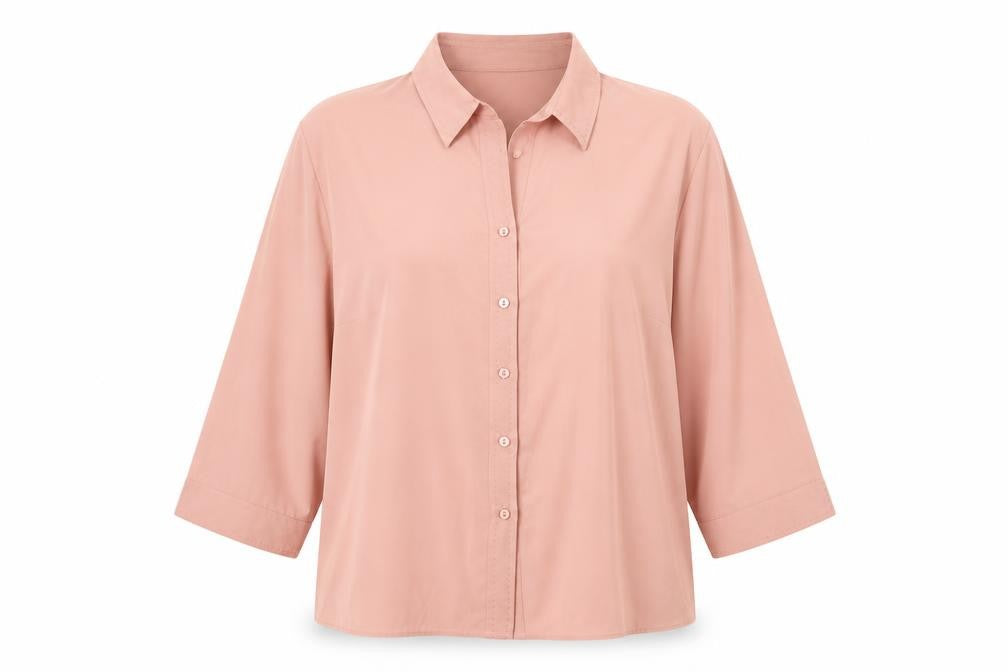 Bonmarché Womens Pink Polyester Basic Button-Up Size 20 Collared