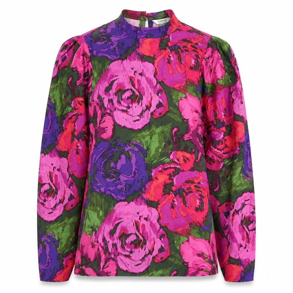 b.young Womens Multicoloured Floral Viscose Tunic Blouse Size XS Round Neck
