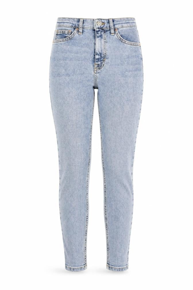 Topshop Womens Blue Cotton Skinny Jeans Size 25 in L26 in Regular Zip - Ankle Grazer