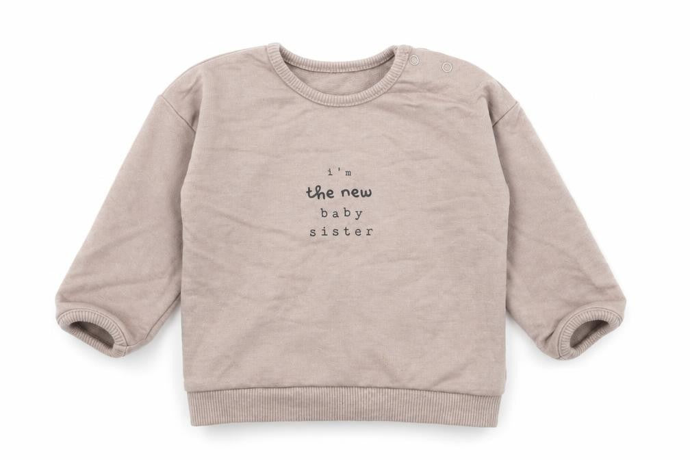 George Girls Brown Cotton Basic T-Shirt Size 6-9 Months Round Neck Pullover - Baby Sister
