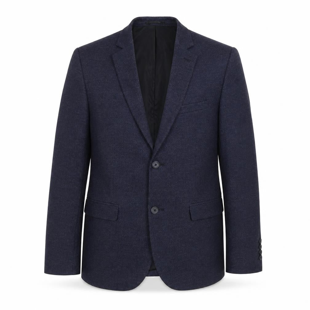 Front view of New Look men’s blue polyester jacket suit jacket, size 38