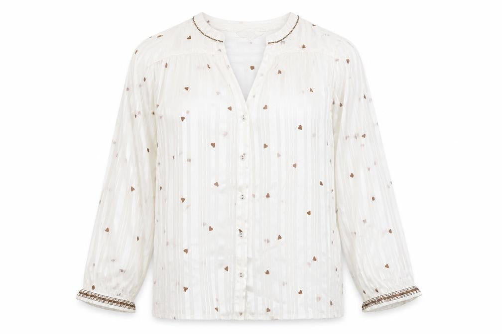 Next Womens White Striped Polyester Basic Button-Up Size 12 V-Neck